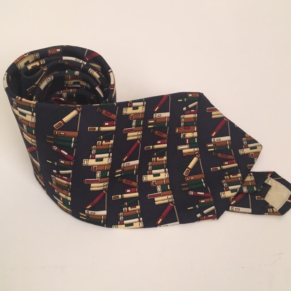 TOM JAMES HANDMADE SILK TIE for the Book Lover.